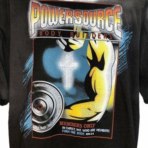 VTG New Christian Power Source BodyBuilder T Shirt